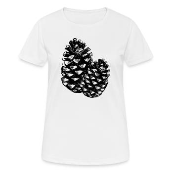 Two pine cones - Women's Breathable T-Shirt - white - Front - AI Model Female 172 dark (172cm)