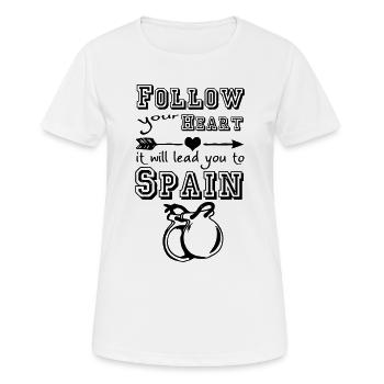 Heart leads you to Spain - Women's Breathable T-Shirt - white - Front - AI Model Female 172 dark (172cm)