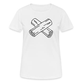 Achtung Vollpfosten - Frauen T-Shirt atmungsaktiv - Weiß - Vorne - AI Model Female 172 dark (172cm)