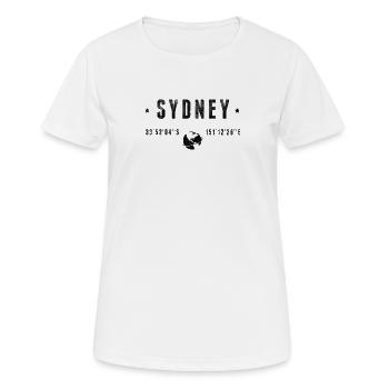 Sydney - Frauen T-Shirt atmungsaktiv - Weiß - Vorne - AI Model Female 172 dark (172cm)
