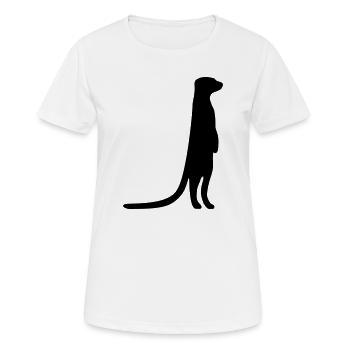 funny meerkat curious animal - Women's Breathable T-Shirt - white - Front - AI Model Female 172 dark (172cm)