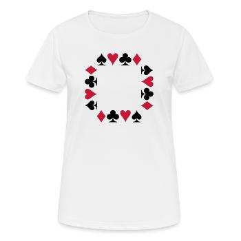 Cartes - Poker - Bridge - T-shirt respirant Femme - blanc - Devant - AI Model Female 172 dark (172cm)