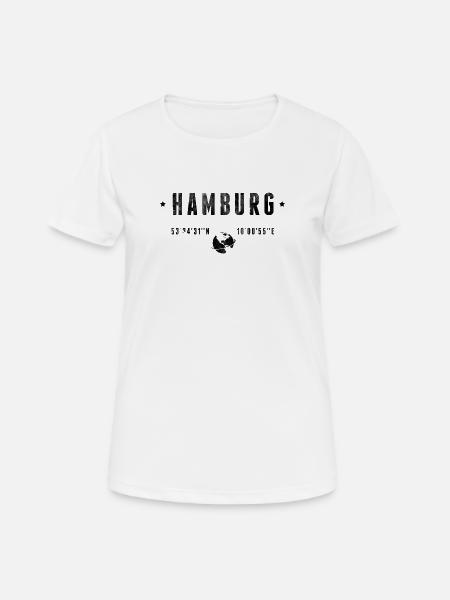 Hamburg - Frauen T-Shirt atmungsaktiv - Weiß