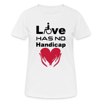 Love has no Handicap - Women's Breathable T-Shirt - white - Front - AI Model Female 172 dark (172cm)