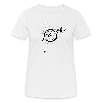 Kompass - Frauen T-Shirt atmungsaktiv - Weiß - Vorne - AI Model Female 172 dark (172cm)