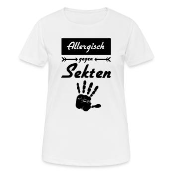 Allergisch gegen Sekten Geschenk - Frauen T-Shirt atmungsaktiv - Weiß - Vorne - AI Model Female 172 dark (172cm)