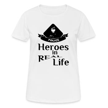 Heroes in Real Life (Polizei) Geschenk - Frauen T-Shirt atmungsaktiv - Weiß - Vorne - AI Model Female 172 dark (172cm)