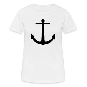 anker - Frauen T-Shirt atmungsaktiv - Weiß - Vorne - AI Model Female 172 dark (172cm)