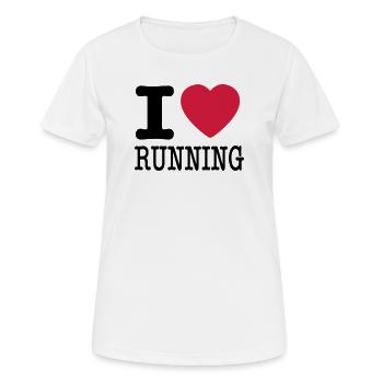 j'aime la course en cours d'exécution / J'aime - T-shirt respirant Femme - blanc - Devant - AI Model Female 172 dark (172cm)