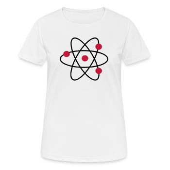 Atom - Frauen T-Shirt atmungsaktiv - Weiß - Vorne - AI Model Female 172 dark (172cm)