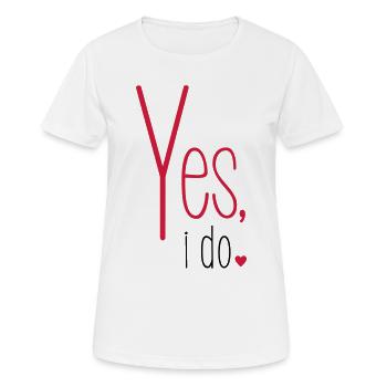 Oui je fais bachelorette party mariée groomheart - T-shirt respirant Femme - blanc - Devant - AI Model Female 172 dark (172cm)