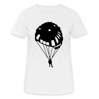 Fallschirm - Frauen T-Shirt atmungsaktiv - Weiß - Vorne - AI Model Female 172 dark (172cm)