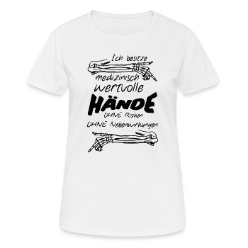 Medizinisch wertvolle Hände Geschenk Medizin - Frauen T-Shirt atmungsaktiv - Weiß - Vorne - AI Model Female 172 dark (172cm)