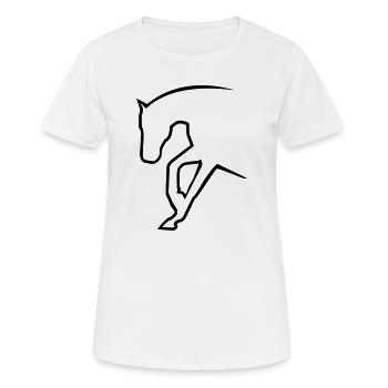 6061912 121501634 sliding stop - Frauen T-Shirt atmungsaktiv - Weiß - Vorne - AI Model Female 172 dark (172cm)