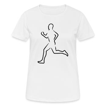 6061912 121582003 Laeufer - Frauen T-Shirt atmungsaktiv - Weiß - Vorne - AI Model Female 172 dark (172cm)
