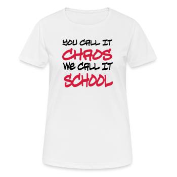 school - Women's Breathable T-Shirt - white - Front - AI Model Female 172 dark (172cm)