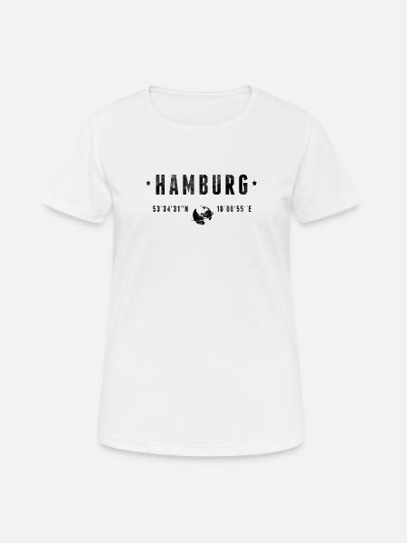 Hamburg - Frauen T-Shirt atmungsaktiv - Weiß