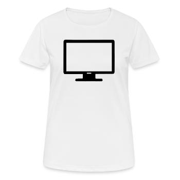 Computer Bildschirm - Frauen T-Shirt atmungsaktiv - Weiß - Vorne - AI Model Female 172 dark (172cm)