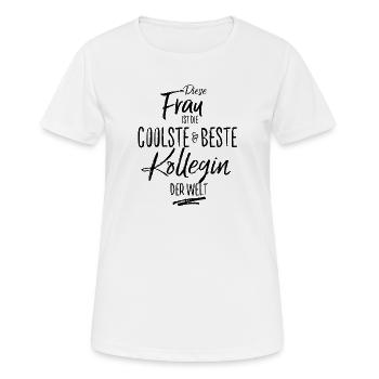 kollegin-schwarz - Frauen T-Shirt atmungsaktiv - Weiß - Vorne - AI Model Female 172 dark (172cm)