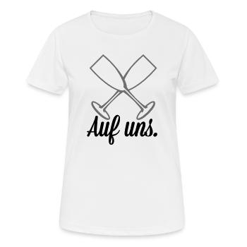 Auf uns Sekt - Frauen T-Shirt atmungsaktiv - Weiß - Vorne - AI Model Female 172 dark (172cm)