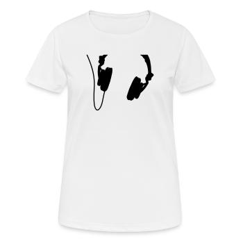 headphones_vector - T-shirt respirant Femme - blanc - Devant - AI Model Female 172 dark (172cm)