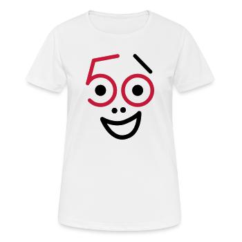 50 ans et toujours frais! - T-shirt respirant Femme - blanc - Devant - AI Model Female 172 dark (172cm)