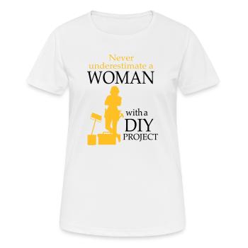 2541614 128189769 DIY - T-shirt respirant Femme - blanc - Devant - AI Model Female 172 dark (172cm)