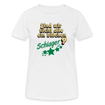 Schlager Party , Schlager Musik , Schlager Spaß - Frauen T-Shirt atmungsaktiv - Weiß - Vorne - AI Model Female 172 dark (172cm)
