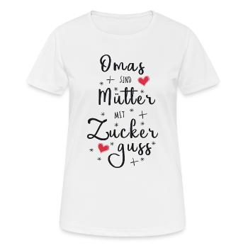 Omas sind Mütter mit Zuckerguss - Oma Geschenk - Frauen T-Shirt atmungsaktiv - Weiß - Vorne - AI Model Female 172 dark (172cm)