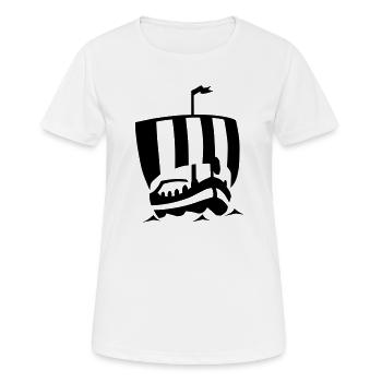 Wikinger Schiff - Frauen T-Shirt atmungsaktiv - Weiß - Vorne - AI Model Female 172 dark (172cm)