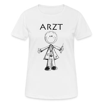 Arzt Comic - Ärzte - Medizin - Mediziner -Geschenk - Frauen T-Shirt atmungsaktiv - Weiß - Vorne - AI Model Female 172 dark (172cm)