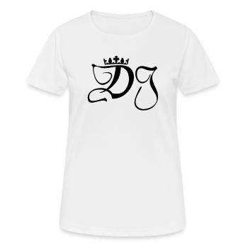 DJ- Discjockey- Monogramm mit Krone - Frauen T-Shirt atmungsaktiv - Weiß - Vorne - AI Model Female 172 dark (172cm)