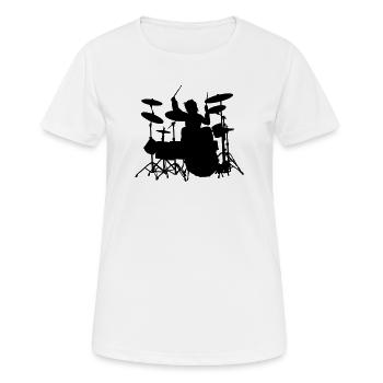 Power Drumming - Frauen T-Shirt atmungsaktiv - Weiß - Vorne - AI Model Female 172 dark (172cm)