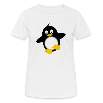 Pinguin Leuchtbauch Cartoon - Frauen T-Shirt atmungsaktiv - Weiß - Vorne - AI Model Female 172 dark (172cm)