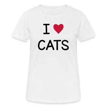 I love Cats cadeau pour les amis chats - T-shirt respirant Femme - blanc - Devant - AI Model Female 172 dark (172cm)