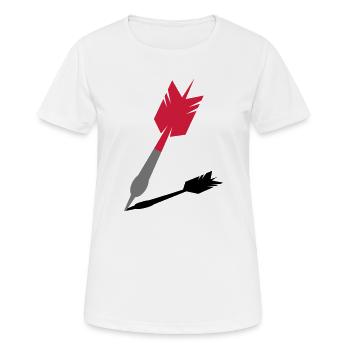 Dartpfeil mit Schatten - Frauen T-Shirt atmungsaktiv - Weiß - Vorne - AI Model Female 172 dark (172cm)