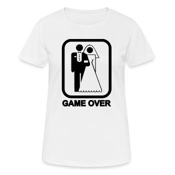 Game Over - Frauen T-Shirt atmungsaktiv - Weiß - Vorne - AI Model Female 172 dark (172cm)