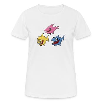 groupe de poissons - T-shirt respirant Femme - blanc - Devant - AI Model Female 172 dark (172cm)