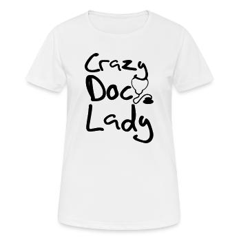 Crazy Doc Lady Doctor Docteur Docteur Médecine Cadeau - T-shirt respirant Femme - blanc - Devant - AI Model Female 172 dark (172cm)