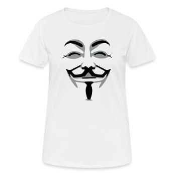 anonymus_vektor_2farb - T-shirt respirant Femme - blanc - Devant - AI Model Female 172 dark (172cm)