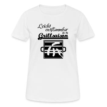 Grillsaison Grill grillen Sommer Party Geschenk - Frauen T-Shirt atmungsaktiv - Weiß - Vorne - AI Model Female 172 dark (172cm)