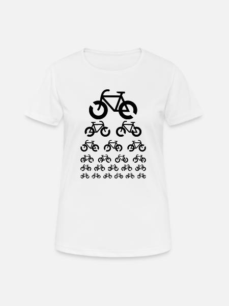 Fahrrad Sehtest Optik - Frauen T-Shirt atmungsaktiv - Weiß