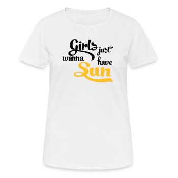 Sonne - Frauen T-Shirt atmungsaktiv - Weiß - Vorne - AI Model Female 172 dark (172cm)