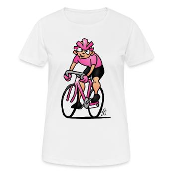 Determined Cycling Illustration - Women's Breathable T-Shirt - white - Front - AI Model Female 172 dark (172cm)
