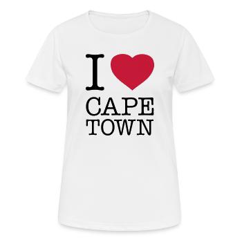 I LOVE CAPE TOWN Kapstadt - Frauen T-Shirt atmungsaktiv - Weiß - Vorne - AI Model Female 172 dark (172cm)