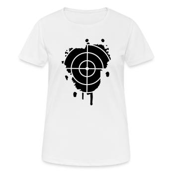 Ein Fadenkreuz als Graffiti - Frauen T-Shirt atmungsaktiv - Weiß - Vorne - AI Model Female 172 dark (172cm)