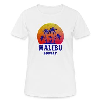 Malibu Sunset / Californie / Cadeau / Rétro - T-shirt respirant Femme - blanc - Devant - AI Model Female 172 dark (172cm)