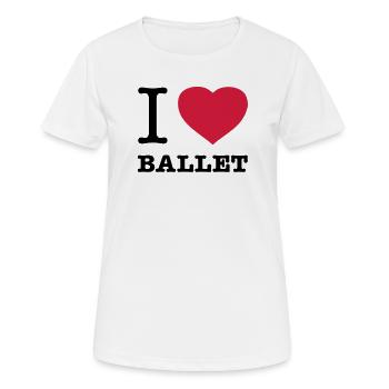 J’AIME LE BALLET Ballett - T-shirt respirant Femme - blanc - Devant - AI Model Female 172 dark (172cm)