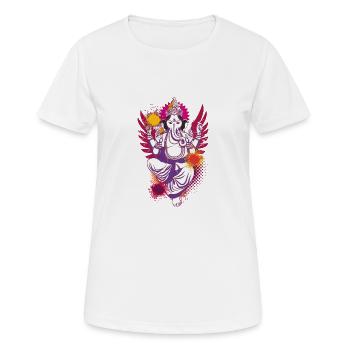 Ganesha coloré votre dieu de la chance - T-shirt respirant Femme - blanc - Devant - AI Model Female 172 dark (172cm)