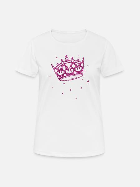 Prinzessinnen Krone mit Glitter - Frauen T-Shirt atmungsaktiv - Weiß